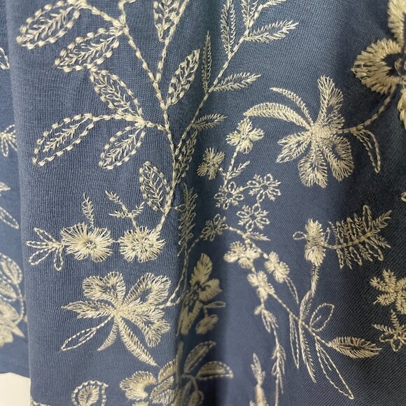 J Jill Floral Expressions V-Neck Button Up Embroidered Tunic Size XL - Picture 8 of 10